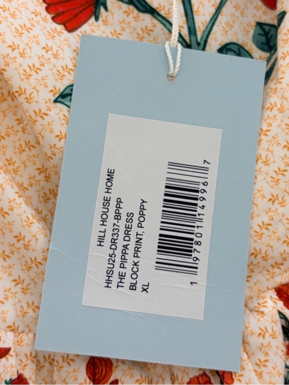New With Tags Hill House XL Pippa Dress in Poppy Block Print - Picture 9 of 10